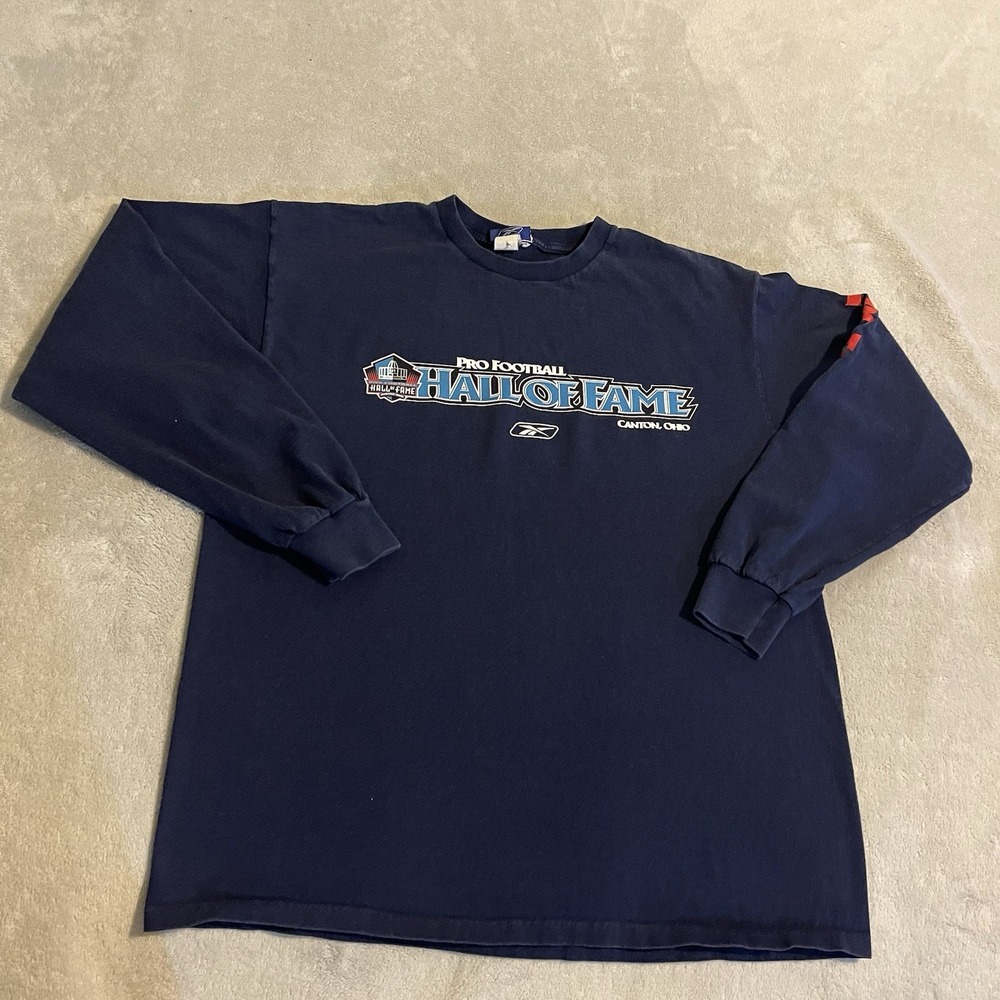Vintage Reebok Shirt Men Large Blue 90s Pro Football Hall Of Fame Streetwear Tee